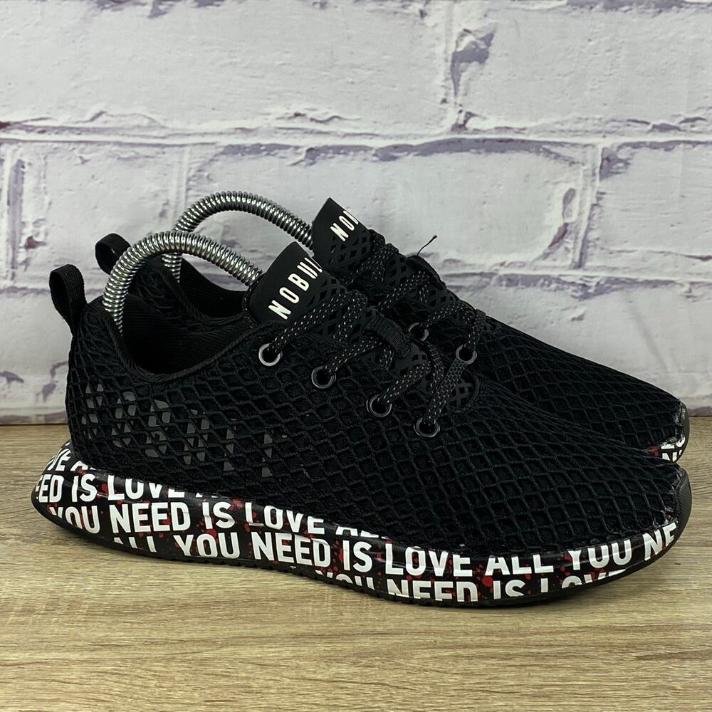 NOBULL Black Mesh Athletic Shoes with Text Accents